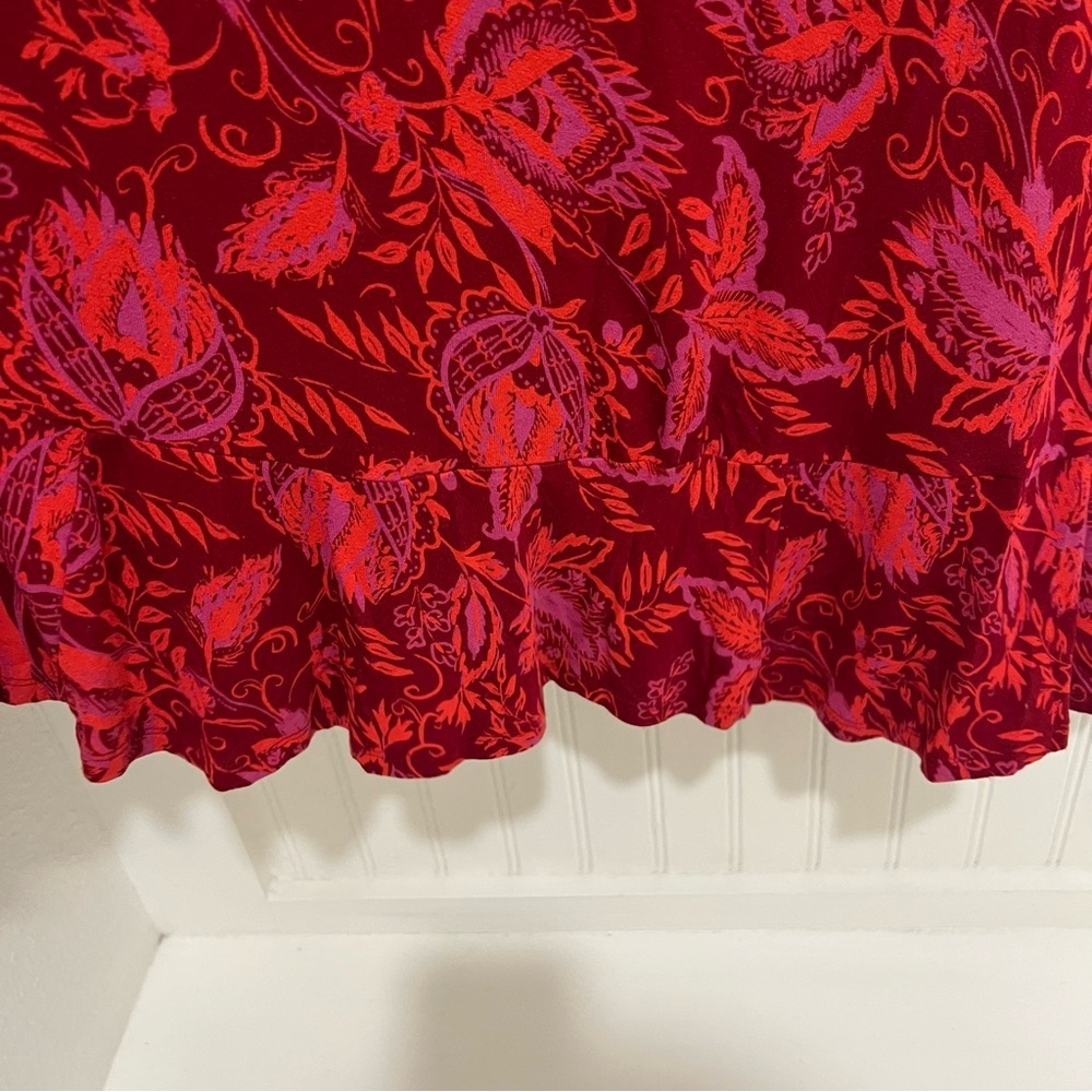 Free People Red and Pink Floral Blouse - Picture 7 of 9